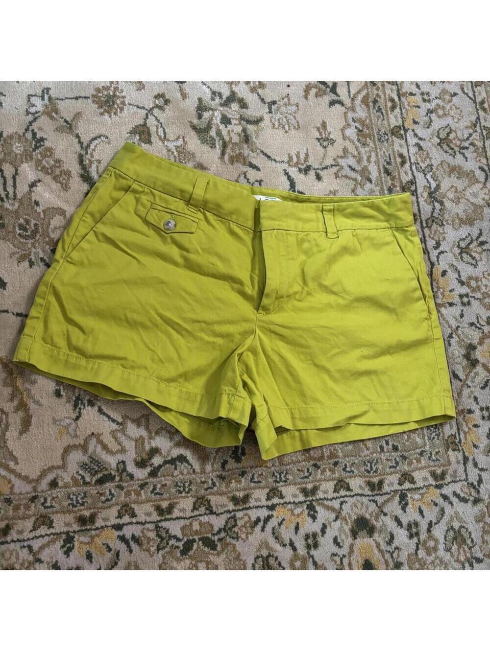 Ann Taylor Loft 100% Cotton Avocado Green Classic Chino Shorts Basic Staple